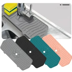 Köksblandare Diskbänk Stänkskydd Silikonkran Vattenuppfångare Matta Diskbänk Dräneringsdyna bakom kran för köksbadrum