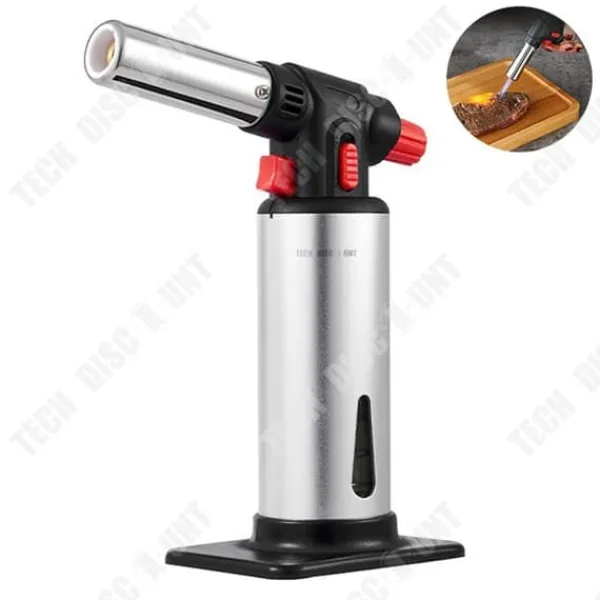 Köksbrännare - TECH DISCOUNT - Flamgun - Justerbar låga - Förstärkt säkerhet - Uppladdningsbar