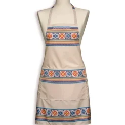 Köksförkläde folk Krzczonów kors beige