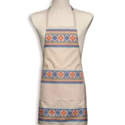 Köksförkläde folk Krzczonów kors beige