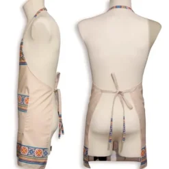 Köksförkläde folk Krzczonów kors beige