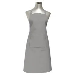 Köksförkläde i bomull 60x80 cm PANAMA ljusgrå, av Soleil d'ocre