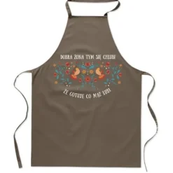 KÖKSFÖRKLÄDE med TRYCK Folklore EN GOD FRU LAGA VAD HENNES MAN GILLAR dam
