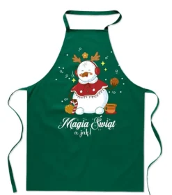 Förkläden-KÖKSFÖRKLÄDE MED TRYCK SNÖGUBBEN JULENS MAGI herr dam present jul
