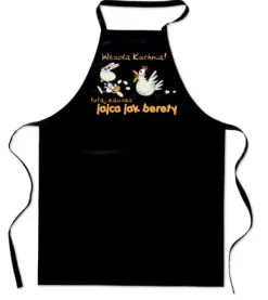 Förkläden-KÖKSFÖRKLÄDE MED TRYCKTA ÄGG SOM BAKRAR Påskhare Julklapp FA_715_cz