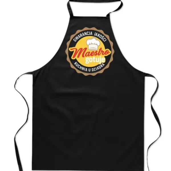 Förkläden-KÖKSFÖRKLÄDE svart MORFARS KÖKSMÄSTAR present till dagen FA_424_cz