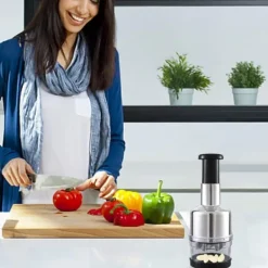 Kökskross Handpress Vitlökshackare Mincer Blad av rostfritt stål Manuell vitlökskross för paprika Lök Köksprylar