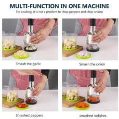 Kökskross Handpress Vitlökshackare Mincer Blad av rostfritt stål Manuell vitlökskross för paprika Lök Köksprylar