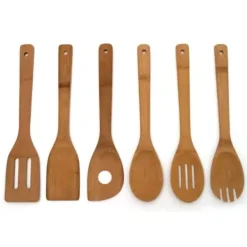 Köksutrustningsset-Köksredskap - Bambus - Set med 6 delar - Skedar och spatlar - Ekologisk - Hållbar