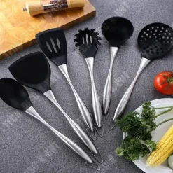 Köksutrustningsset-Köksredskap - TD® - 6 delar - Silikon - Rostfritt stål - Spara utrymme