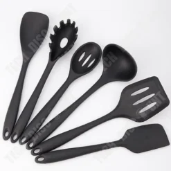 Köksutrustningsset-Köksredskap - TD® - 11-delarsset - Svart silikon - Non-stick - Måttfullt