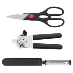 Köksutrustningsset-Köksredskapssats - 40 delar - Nylon & rostfritt stål - Värmebeständig - Skonsam mot non-stick - Hängbar design - Svart