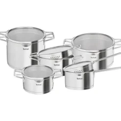 Tefal Kokkärl-Köksset - - Nordica - 10 delar - Rostfritt stål - Siktande lock