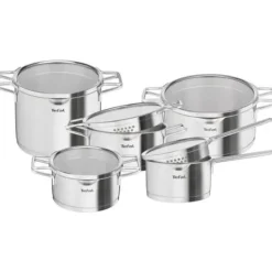 Tefal Kokkärl-Köksset - - Nordica - 10 delar - Rostfritt stål - Siktande lock