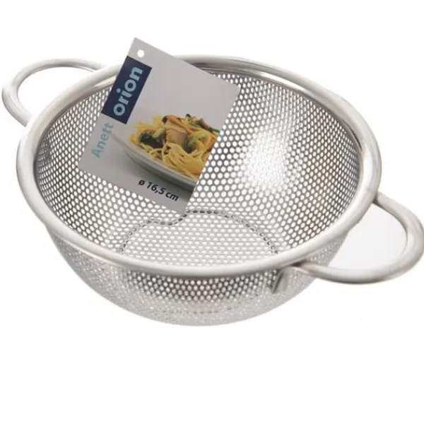 Kökssil med handtag, stål durkslag, sil ANETT 16,5cm ORION 124476