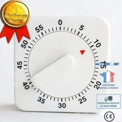 Äggklockor-KöksTimer - TD® - Mekanisk - 60 minuter - Vit - 6x6x3cm