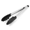Kökstång i silikon i rostfritt stål 9" - Metallmatlagningsklämma med hängande hål