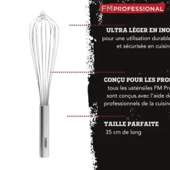 Köksvisp - FM Professional - 35 cm - Rostfritt stål - Ergonomisk - Praktisk