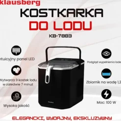 Ismaskiner-KLAUSBERG Ismaskin KB-7883 1,2L 100W Svart