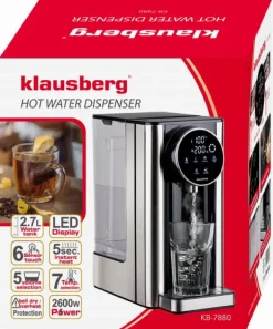 Dryckvärmare-KLAUSBERG KB-7880 2,7L varmvattenautomat med temperaturkontroll