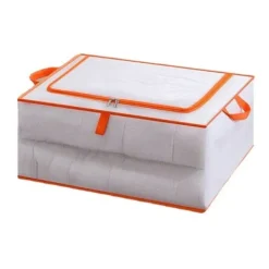 Förvaringspåsar För Hemmet-Klädförvaringsväska Stor kapacitet Transparent vattentät dragkedja Rektangelförvaringsbehållare för filtar Täcken XL 60x50x30cm