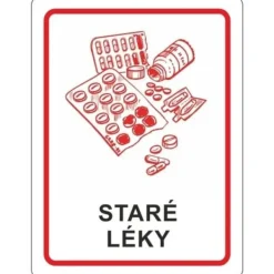 Tillbehör Till Avfallshantering-Klistermärke för en behållare för gamla MEDICINER 16x12cm