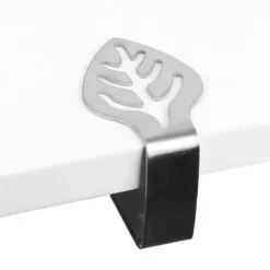 Dukclips & -Vikter-Klämma för bordsduk i rostfritt stål - Halkfri köksbordsklämma (blad)