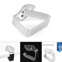 Dukclips & -Vikter-Klämma för bordsduk i rostfritt stål - Halkfri köksbordsklämma (blad)