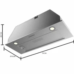 Köksfläktar-Klocka Cecotec Bolero Flux IM 756500 Inox A 630 m³/h