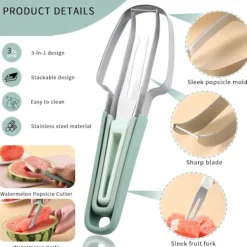 KNIVSkärare/skivare för att skära vattenmelonfrukter, set om 3