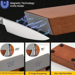Köksknivar-Knivslip med Industriell Diamant – Rotationsknivslipare, Sliphjulsverktyg med 15° och 20° Multi-vinkel Knivslipningsverktyg, Lämpligt för Köksknivar | CDON