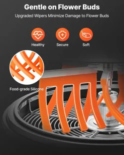 Knopptrimmer och Bladtrimmer - Skålmodell 42 cm - Handvevad - Rostfria stålblad - Våt och torr trimning - Genomsynligt lock
