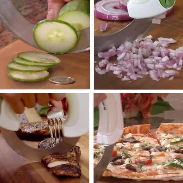 Kockkniv Kök Grönsakscirkulär rullkniv Pizza Universal Fruktkniv Ost Köttrullning