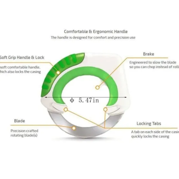 Kockkniv Kök Grönsakscirkulär rullkniv Pizza Universal Fruktkniv Ost Köttrullning