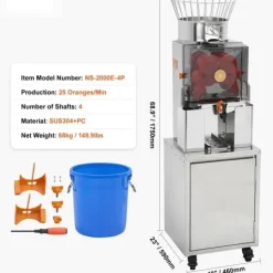 Juicepressar-Kommersiell apelsinpress 120W Automatisk juicepress extraktor