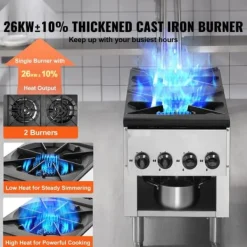 Spisar-Kommersiell gasspis 2 brännare, bänkskiva, varmplatta, energieffektiv, snabb uppvärmning, perfekt för restauranger och catering