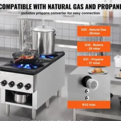 Spisar-Kommersiell gasspis 2 brännare, bänkskiva, varmplatta, energieffektiv, snabb uppvärmning, perfekt för restauranger och catering