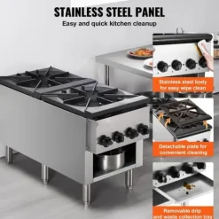 Spisar-Kommersiell gasspis 2 brännare, bänkskiva, varmplatta, energieffektiv, snabb uppvärmning, perfekt för restauranger och catering