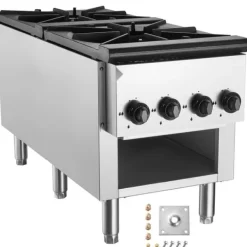 Spisar-Kommersiell gasspis 2 brännare, bänkskiva, varmplatta, energieffektiv, snabb uppvärmning, perfekt för restauranger och catering