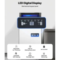 Kommersiell ismaskin, 36 isbitar, 36x43x75,5 cm, rostfritt stål