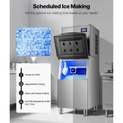 Ismaskiner-Kommersiell ismaskin, 550 lbs/dag modell, självrengörande och hög effektivitet - Endast huvudenhet