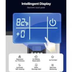 Ismaskiner-Kommersiell Ismaskin, 400 LBS/24H Modell, 300 LBS Förvaringsbehållare, Automatisk Självrengöringsfunktion