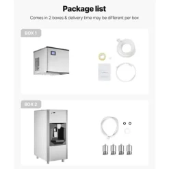 Kommersiell ismaskin 500 pund/dag, 180 pund förvaringsfack, Automatisk isdispensering