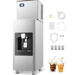 Ismaskiner-Kommersiell Ismaskin 300 pund/dag, 180 pund förvaringsfack, Automatisk isdispensering