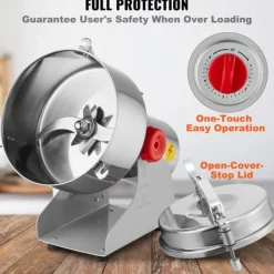 Kryddkvarnar-Kommersiell kryddkvarn 2500g, elektrisk höghastighetskvarn, professionell malning, snabb och effektiv malningsmaskin