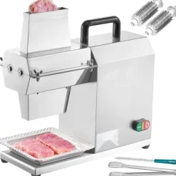 Matkvarnar-Kommersiell köttmörare, kraftigt rostfritt stål, kötttång, rengöringsborste, 450 W elektrisk för nötkött, kalkon, kyckling.