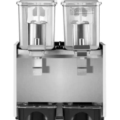 Dryckesautomater-Kommersiell rostfri kalldrycksdispenser för fruktjuice och iste, 2 tankar, 6,4 gallon, med termostatkontroll.