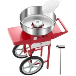 Kommersiell Sockervaddsmaskin med Vagn, 1000W Modell, Rödfärgad, Hög Effektivitet