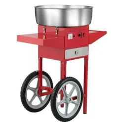 Kommersiell Sockervaddsmaskin med Vagn, 1000W Modell, Rödfärgad, Hög Effektivitet