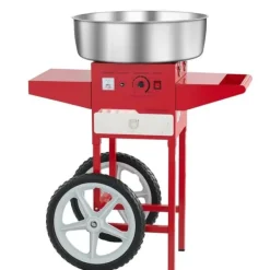Kommersiell Sockervaddsmaskin med Vagn, 1000W Modell, Rödfärgad, Hög Effektivitet